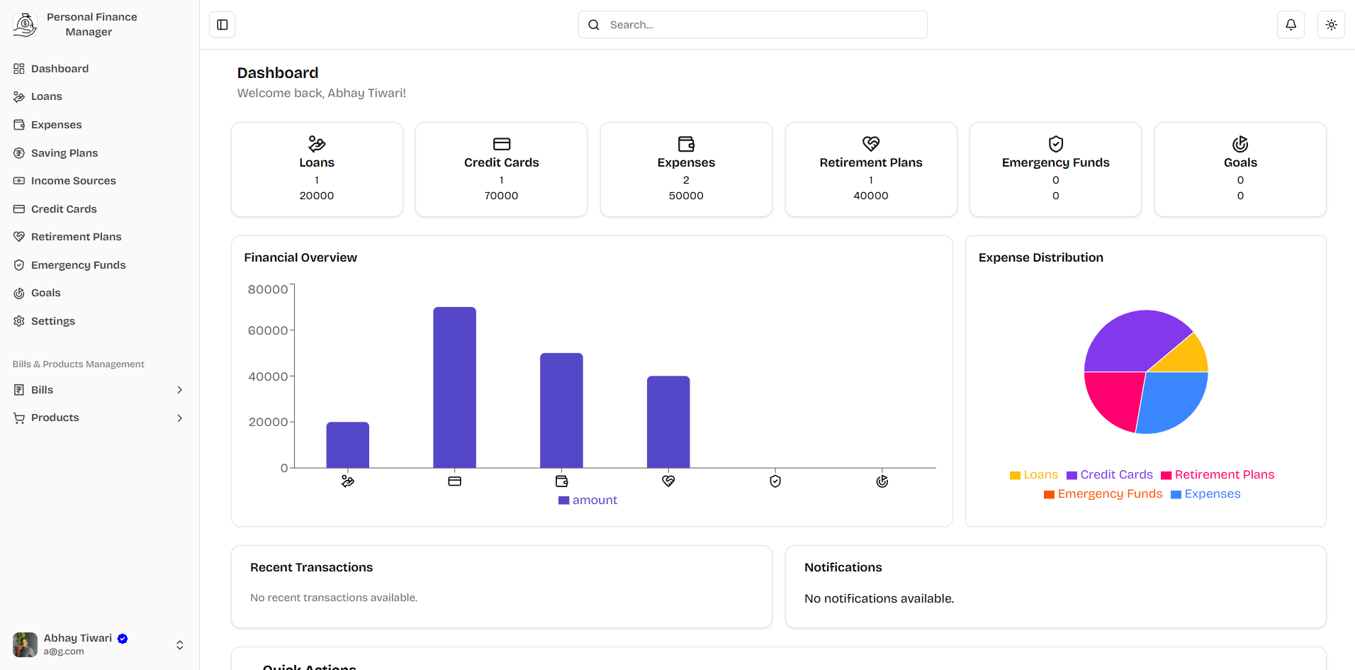 Personal Finance Management Web App